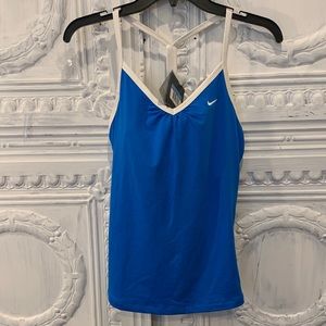 Nike tennis tank blue white trim NWT